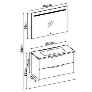 Badella Belen Banyo Dolap Takımı Belen 55100 V31 100cm Beyaz