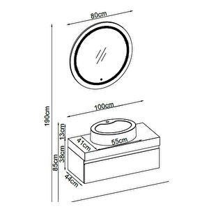 Badella Moderno Banyo Dolap Takımı Moderno 2885 V31 85cm Beyaz