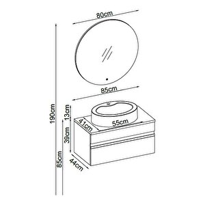 Badella Woodline Banyo Dolap Takımı Woodline 3985 V31 85cm Beyaz