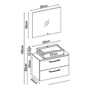 Badella Pure Banyo Dolap Takımı Pure 55100 V31 100cm Antrasit
