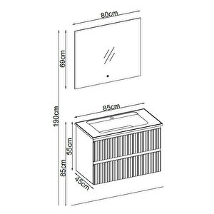 Badella Royal Banyo Dolap Takımı Royal 5585 V32 85 Cm Kumsal