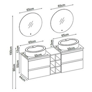 Badella Maya Banyo Dolap Takımı Maya 55160 V31 160cm Beyaz