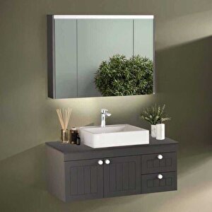 Badella Efes Banyo Dolap Takımı Efes 46100 V34 100cm Antrasit