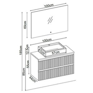 Badella Royal Banyo Dolap Takımı Royal 55100 V32 100cm Kumsal