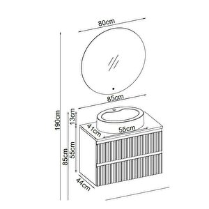 Badella Royal Banyo Dolap Takımı Royal 5585 V31 85cm Kumsal