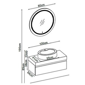 Badella Moderno Banyo Dolap Takımı Moderno 28100 V31 100 Cm Beyaz