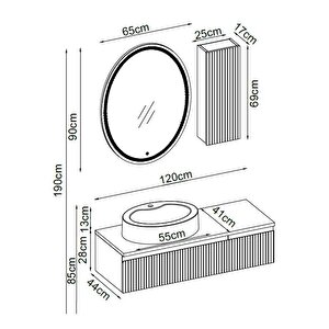 Badella Royal Banyo Dolap Takımı Royal 28120 V31 120cm Kumsal