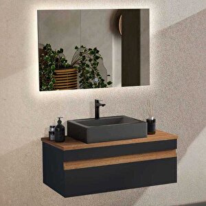 Badella Woodline Banyo Dolap Takımı Woodline 39100 V31 100cm Antrasit