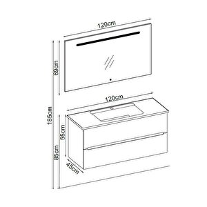 Badella Smart Banyo Dolap Takımı Smart 55120 V31 120cm Beyaz