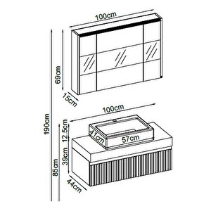 Badella Royal Banyo Dolap Takımı Royal 28100 V31 100cm Kumsal