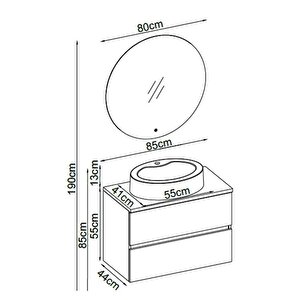 Badella Lines Banyo Dolap Takımı Lines 5585 V32 85cm Ud