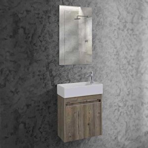 Lineart Moon Banyo Dolabı 50 Cm Gri Çam