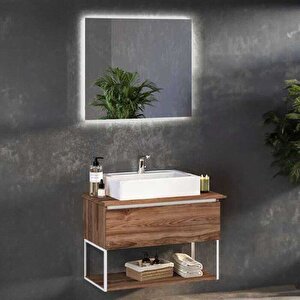 Badella Lines Banyo Dolap Takımı 85cm Ceviz Lines 2885 V31 85cm