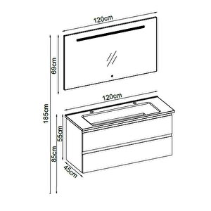 Badella Maya Banyo Dolap Takımı Maya 55120 V31 120cm Beyaz