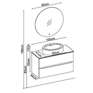 Badella Smart Banyo Dolap Takımı Smart 55100 V32 100cm Kumsal