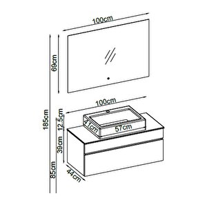 Badella Lines Banyo Dolap Takımı Lines 39100 V31 100cm Beyaz