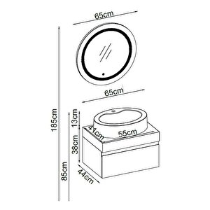 Badella Moderno Banyo Dolap Takımı Moderno 2865 V31 65cm Beyaz