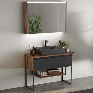 Badella Maya Banyo Dolap Takımı Maya 28100 V31 100cm Antrasit