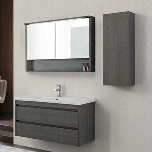 Lineart Soft 800 Banyo Dolabı 80cm Antrasit Meşe