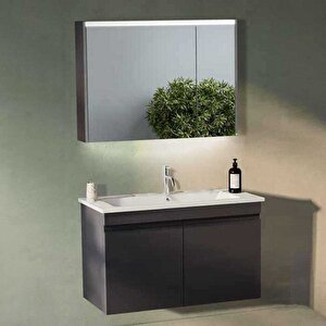 Badella Boztepe Banyo Dolap Takımı Boztepe 5585 V32 85cm Antrasit