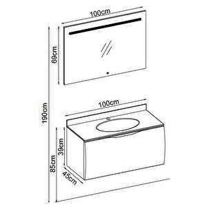 Badella Armado Banyo Dolap Takımı 100cm Siyah