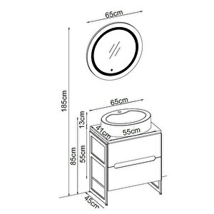 Badella Toledo Banyo Dolap Takımı Toledo 5565 V31 65cm Beyaz