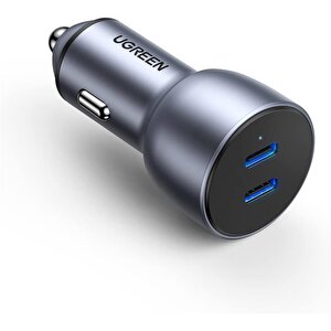 Ugreen 40w Pd Hizli Araç İçi̇ Şarj Ci̇hazi Çakmaklik Adaptörü 2xusb-c Uzay Gri̇si̇ 70594