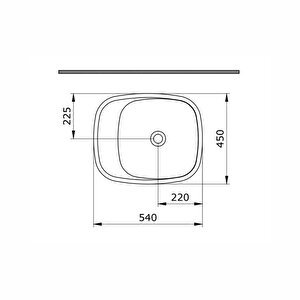 Fenice Çanak Lavabo 54 Cm- Batarya Deliksiz Parlak Beyaz