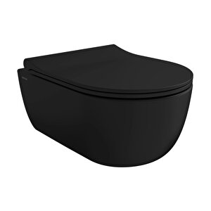 V-tondo Rimless Asma Klozet Mat Siyah(kapak Hari̇çti̇r)