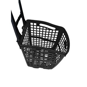 Alışveriş Plastik Market Sepeti 70 Lt Tekerlekli Siyah