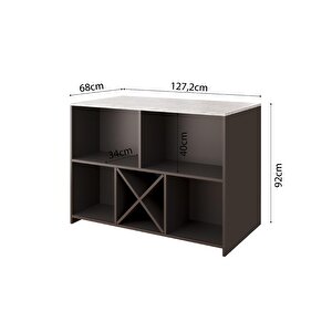 Monet L4030 Mutfak Adası Antrasit-Carrara