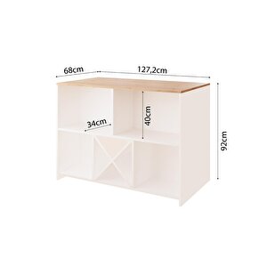 Monet L4010 Mutfak Adası Beyaz