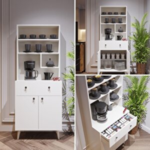 Erc Lyon Kahve Dolabı Beyaz