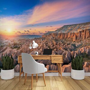 Günbatımı Dağ Ve Gökyüzü Manzaralı Duvar Kağıdı Baskı - Dkm540114