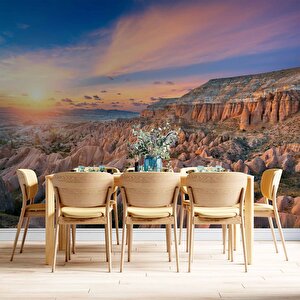 Günbatımı Dağ Ve Gökyüzü Manzaralı Duvar Kağıdı Baskı - Dkm540114