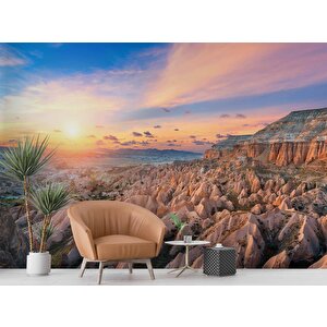 Günbatımı Dağ Ve Gökyüzü Manzaralı Duvar Kağıdı Baskı - Dkm540114