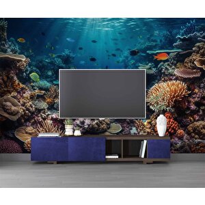 Su Altı Yemek Odası Duvar Kağıdı Baskı - Dkm238014 450x200 cm