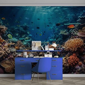 Su Altı Yemek Odası Duvar Kağıdı Baskı - Dkm238014