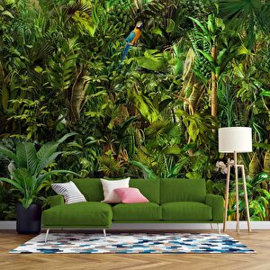 Botanik Bahçe Yaprak Desenli Duvar Kağıdı Baskı - Dkm-022_74219 700x260 cm