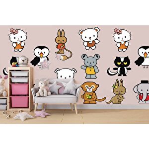 Minik Dostlar Çocuk Odası Duvar Kağıdı Baskı - Dkm398111