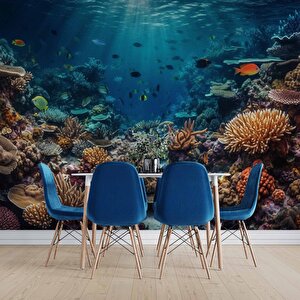 Su Altı Yemek Odası Duvar Kağıdı Baskı - Dkm238043