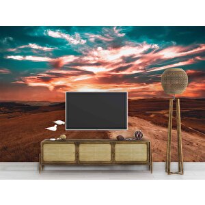 Günbatımı Manzaralı Duvar Kağıdı Baskı - Dkm222042 800x240 cm