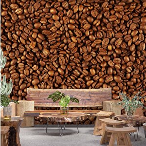 Kahve Çekirdekleri Temalı Cafe Duvar Kağıdı Baskı - Dkb274115 350x315 cm