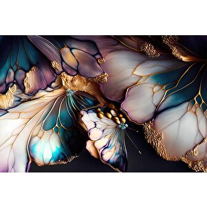 3 Boyutlu Kelebek Kanadı Desenli Duvar Kağıdı - Dkm710045