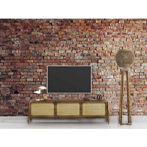 3 Boyutlu Tuğla Desenli Duvar Kağıdı - Dkm652106 900x300 cm