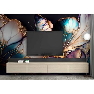 3 Boyutlu Kelebek Kanadı Desenli Duvar Kağıdı - Dkm710035