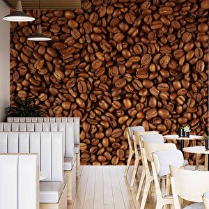 Kahve Çekirdekleri Temalı Cafe Duvar Kağıdı Baskı - Dkb274124 600x315 cm