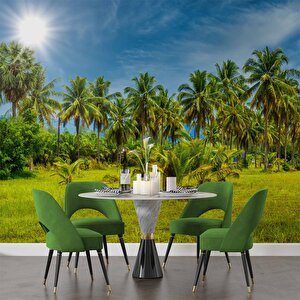 Palmiye Ağaçlı Duvar Kağıdı Baskı - Dkm252019