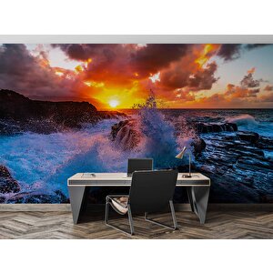 Gündoğumu Deniz Manzaralı Duvar Kağıdı Baskı - Dkm216020