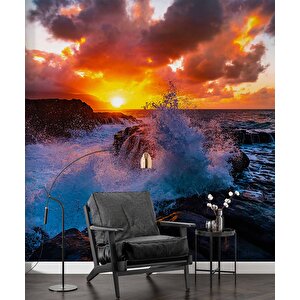 Gündoğumu Deniz Manzaralı Duvar Kağıdı Baskı - Dkm216020